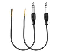 sourcing map 2 cables de audio de 0.25 pulgadas, conector macho de 0.98 pies de 6.35 mm a cable desnudo, cable de audio mono TRS de 3 polos de extremo abierto de 24 AWG para reparación de altavoces de