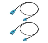sourcing map 2 cables de extensión de antena, 0,5 m Fakra-Z macho a Fakra-Z hembra, cable coaxial RF para unidad principal estéreo de coche, navegación GPS, radio FM AM RG174