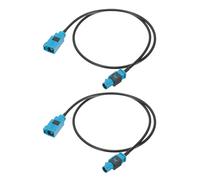 sourcing map 2 cables de extensión de antena, 0,5 m más largo Fakra-Z macho a Fakra-Z hembra, cable coaxial RF para unidad principal estéreo de coche, navegación GPS, radio FM AM RG174