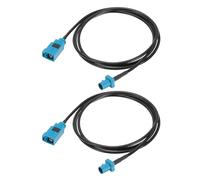 sourcing map 2 cables de extensión de antena, 1 m Fakra-Z macho a Fakra-Z hembra, cable coaxial RF para unidad principal estéreo de coche, navegación GPS, radio FM AM RG174
