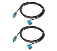 sourcing map 2 cables de extensión de antena, 2 m más largo Fakra-Z macho a ángulo recto Fakra-Z hembra, cable coaxial RF para unidad principal estéreo de coche, navegación GPS, radio FM AM RG174