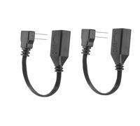 sourcing map 2 cables de extensión USB 2.0, 3.9 pulgadas, ángulo de 90 grados hacia arriba y hacia abajo, adaptador macho a hembra, adaptador de silicona de 480 Mbps de velocidad tipo C cables planos