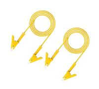 sourcing map 2 cables de prueba de clip de cocodrilo de 10 pies, clips de cocodrilo dobles de 15 A con cables para multímetro de puente de batería de coche, color amarillo
