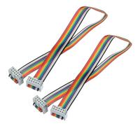 sourcing map 2 cables planos de cinta arcoíris de 10 pines, conector hembra FC/FC de 1 pie de 2,54 mm de paso para proyectos electrónicos