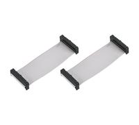 sourcing map 2 cables planos de conector IDC, 30 pines de 2,54 mm de paso, 10 cm de longitud, FC a FC, conector hembra doble, cable plano para electrónica industrial, color gris