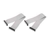 sourcing map 2 cables planos de conector IDC, 30 pines de 2,54 mm de paso, 30 cm de longitud, FC a FC, conector hembra doble, cable plano para electrónica industrial, color gris
