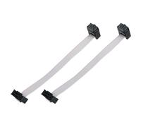 sourcing map 2 cables planos de conector IDC, 6 pines de 2,54 mm de paso, 10 cm de longitud, FC a FC, conector hembra doble, cable plano para electrónica industrial, color gris