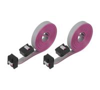 sourcing map 2 cables planos de conector IDC, 6 pines de 2,54 mm, paso de 1,5 m de longitud, FC a FC hembra doble, cable plano para electrónica industrial, color gris