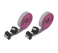 sourcing map 2 cables planos de conector IDC, 8 pines de 2,54 mm, paso de 1,5 m de longitud, FC a FC hembra doble, cable plano para electrónica industrial, color gris