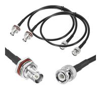 sourcing map 2 cables RG58 BNC a BNC de 1.5 pies, 50 ohmios de baja pérdida BNC macho a BNC hembra, cable de extensión coaxial para antena de analizador de espectro, radio jamón, osciloscopio