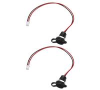 sourcing map 2 cables tipo C hembra de 2 pines, 3 A, 5 V, rosca redonda, USB-C hembra a PH2.0, cable de extensión de terminal impermeable con cubierta negra y tuerca para lámparas LED de PC, portátil