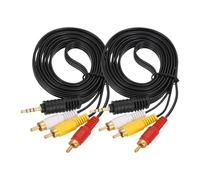 sourcing map 2 cables TRRS macho de 3,5 mm a conector 3RCA chapado en oro, núcleo de cobre de 1,5 m, cable AUX de audio de PVC de 2,5 mm para transmisión de sonido de alta fidelidad a TV, amplificador