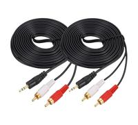 sourcing map 2 cables TRS de 3,5 mm macho a conector 2RCA, 5 m, núcleo de cobre de 3 metros, cable AUX de audio de PVC para transmisión de sonido de alta fidelidad a TV, amplificador, altavoz, móvil