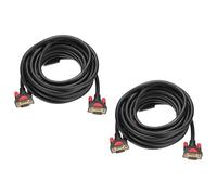 sourcing map 2 cables VGA de 5 m de 15 pines macho a macho, cable adaptador de cable de vídeo para portátiles, TV, PC, monitor de computadora, proyector, pantalla, color negro (16 pies)