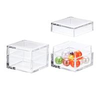 sourcing map 2 cajas pequeñas de acrílico con tapa, 1.2 x 1.2 x 0.8 pulgadas, caja de almacenamiento decorativa para almacenar aperitivos, dulces, regalos de fiesta de boda, transparente (rectangular)