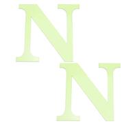 sourcing map 2 calcomanías de pared con espejo del alfabeto 3D, letra N de 3.9 pulgadas, autoadhesivas, brillan en la oscuridad, para manualidades, fiestas, bodas, casa, habitación, decoración de