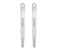 sourcing map 2 calibradores métricos de grosor de 0,25 mm, calibre ovalado de una sola hoja, herramienta de medición de huecos de acero inoxidable 304 para válvula de reparación de bujías de guitarra