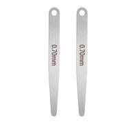 sourcing map 2 calibradores métricos de grosor de 0,7 mm, calibre ovalado de una sola hoja, herramienta de medición de huecos de acero inoxidable 304, herramienta de medición para válvula de