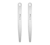 sourcing map 2 calibradores métricos de grosor de 0,75 mm, calibre ovalado de una sola hoja, herramienta de medición de huecos de acero inoxidable 304 para válvula de reparación de bujías de guitarra