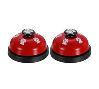 sourcing map 2 campanas de llamada de escritorio, timbre de servicio de recepción de 2.8 pulgadas, timbre de mostrador para oficina, hotel, aula, cena, restaurante, entrenamiento de mascotas, rojo