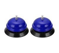 sourcing map 2 campanas de llamada de servicio de escritorio, anillo de metal de 3.35 pulgadas para servicio de cena, hotel, restaurante, área de recepción y eventos de fiesta de boda, color azul