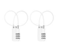 sourcing map 2 candados de viaje para equipaje, cerradura de combinación de cable de 3 dígitos, cuerpo de 30 mm de ancho con cable de 30 cm de largo para maleta, armarios, vallas pequeñas, gimnasio