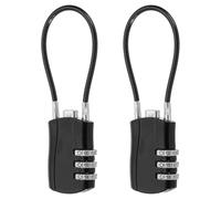 sourcing map 2 candados de viaje para equipaje, cerradura de combinación de cable de 3 dígitos, cuerpo de 30 mm de ancho con cable de 13,5 cm de largo para maleta, armarios, vallas pequeñas, gimnasio