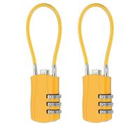 sourcing map 2 candados de viaje para equipaje, cerradura de combinación de cable de 3 dígitos, cuerpo de 30 mm de ancho con cable de 13,5 cm de largo para maleta, armarios, vallas pequeñas, gimnasio