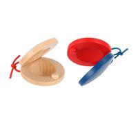 sourcing map 2 castañuelas de madera, castañuelas de dedo de mano, instrumentos musicales, platillos de ritmo, instrumentos de percusión para adultos, juguete para principiantes, color madera