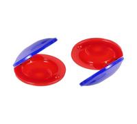 sourcing map 2 castañuelas de plástico, castañuelas de dedo de mano, instrumentos musicales, platillos de ritmo, instrumentos de percusión para adultos, juguete para principiantes, rojo y azul