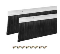 sourcing map 2 cepillos de puerta de barrido inferior en forma de H con cepillo de nailon de 100 mm para el hogar, industrial (1000 mm de largo x 125 mm de ancho, plateado)