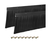 sourcing map 2 cepillos de puerta de barrido inferior en forma de H con cepillo de nailon de 120 mm para el hogar, industrial (1000 mm de largo x 145 mm de ancho, negro)