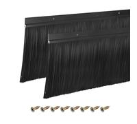sourcing map 2 cepillos de puerta de barrido inferior en forma de H con cepillo de nailon de 150 mm para el hogar, industrial (1000 mm de largo x 175 mm de ancho, negro)