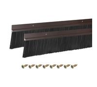 sourcing map 2 cepillos de puerta de barrido inferior en forma de H con cepillo de nailon de 60 mm para el hogar, industrial (1000 mm de largo x 85 mm de ancho, marrón)