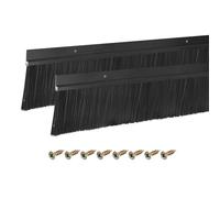 sourcing map 2 cepillos de puerta de barrido inferior en forma de H con cepillo de nailon de 70 mm para el hogar, industrial (1000 mm de largo x 95 mm de ancho, negro)