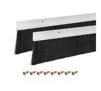 sourcing map 2 cepillos de puerta de barrido inferior en forma de H con cepillo de nailon de 70 mm para el hogar, industrial (1000 mm de largo x 100 mm de ancho, plateado)