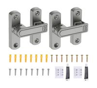 sourcing map 2 cerraduras de puerta de granero, aleación de zinc de 90/180 grados, cerradura de puerta corredera de seguridad ajustable con tornillos para gabinete, baño, ventana, jardín, color gris