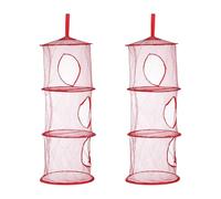 sourcing map 2 cestas de almacenamiento colgantes de malla, organizador de almacenamiento plegable de 11 pulgadas con 3 compartimentos, bolsas de ahorro de espacio para habitación, baño, balcón