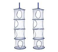 sourcing map 2 cestas de almacenamiento colgantes de malla, organizador de almacenamiento plegable de 11 pulgadas con 4 compartimentos, bolsas de ahorro de espacio para habitación, baño, balcón