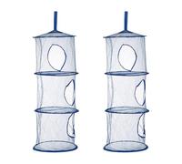 sourcing map 2 cestas de almacenamiento colgantes de malla, organizador de almacenamiento plegable de 11 pulgadas con 3 compartimentos, bolsas de ahorro de espacio para habitación, baño, balcón