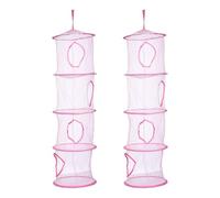 sourcing map 2 cestas de almacenamiento colgantes de malla, organizador de almacenamiento plegable de 11 pulgadas con 4 compartimentos, bolsas de ahorro de espacio para habitación, baño, balcón