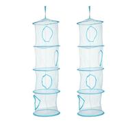 sourcing map 2 cestas de almacenamiento colgantes de malla, organizador de almacenamiento plegable de 11 pulgadas con 4 compartimentos, bolsas de ahorro de espacio para habitación, baño, balcón