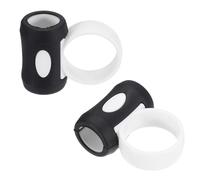 sourcing map 2 clips de control de baqueta, clip de control de silicona, accesorios de batería para bateristas, principiantes, práctica, se adapta a baquetas 5A, color negro y blanco