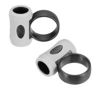 sourcing map 2 clips de control de baqueta, clip de control de silicona, anillo de dedo, accesorios de batería para bateristas, principiantes, práctica, se adapta a baquetas 5A, negro y gris