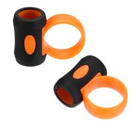 sourcing map 2 clips de control de baqueta, clip de control de silicona, anillo de dedo, accesorios de batería para bateristas, principiantes, práctica, se adapta a baquetas 5A, naranja-negro