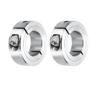 sourcing map 2 collares de eje de 25 mm de orificio de una sola división de acero inoxidable 304 para sistemas de cinta transportadora de automatización industrial