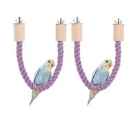 sourcing map 2 columpios de cuerda para pájaros, cuerda de soporte, accesorio de poste de pie, columpio de escalada, molienda de patas de 15 pulgadas, (morado) diseñado para loro/periquito/periquitos