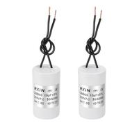 sourcing map 2 condensadores de funcionamiento CBB60, 10UF 250 V, 5% de tolerancia, condensador de funcionamiento del motor con 2 cables para aire acondicionado, compresor, lavadora, refrigerador