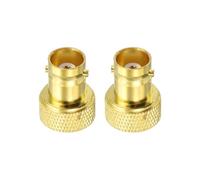sourcing map 2 conectores coaxiales SMA a BNC SMA macho a BNC hembra, adaptador coaxial de 50 ohmios para antenas, monitoreo de señal, radio jamón, cámara de seguridad, aplicación RF, oro