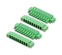 sourcing map 2 conectores de bloque de terminales de tornillo de 9 pines de 3,81 mm, componente electrónico enchufable, 300 V 8 A con conector de urdimbre para montaje en placa de circuito de panel de